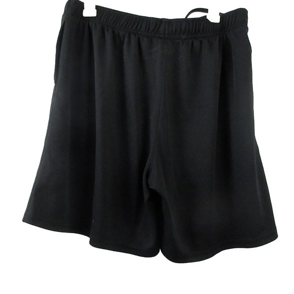 Reebok Athletic Shorts Large Black Elastic Waist Drawstring Side Pockets Gym - Picture 2 of 6